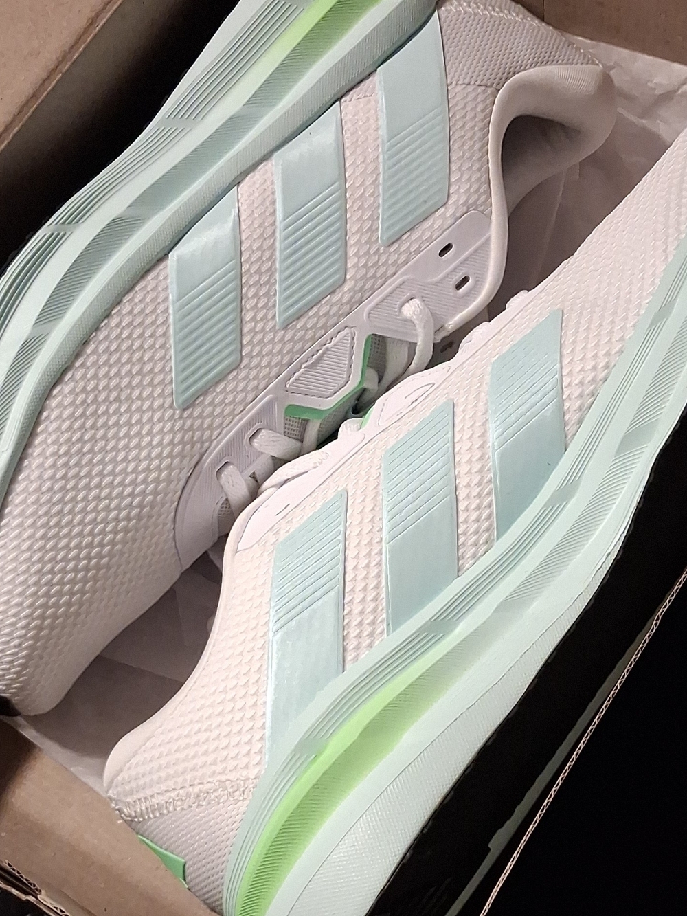 Adidas GALAXY 7 White Sneakers with Mint Accents Womens Sz 10